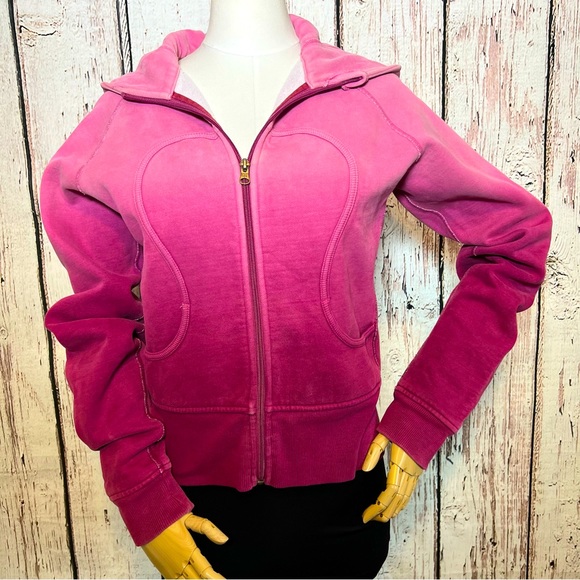 lululemon athletica Tops - Lululemon Rare Remix Scuba Hoodie Ombre Dip Dye Pink Magenta Fade Special SZ 10